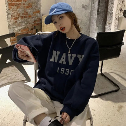 navy crewneck