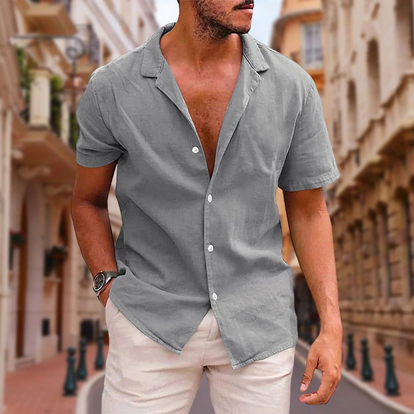 loose mens cotton shirt