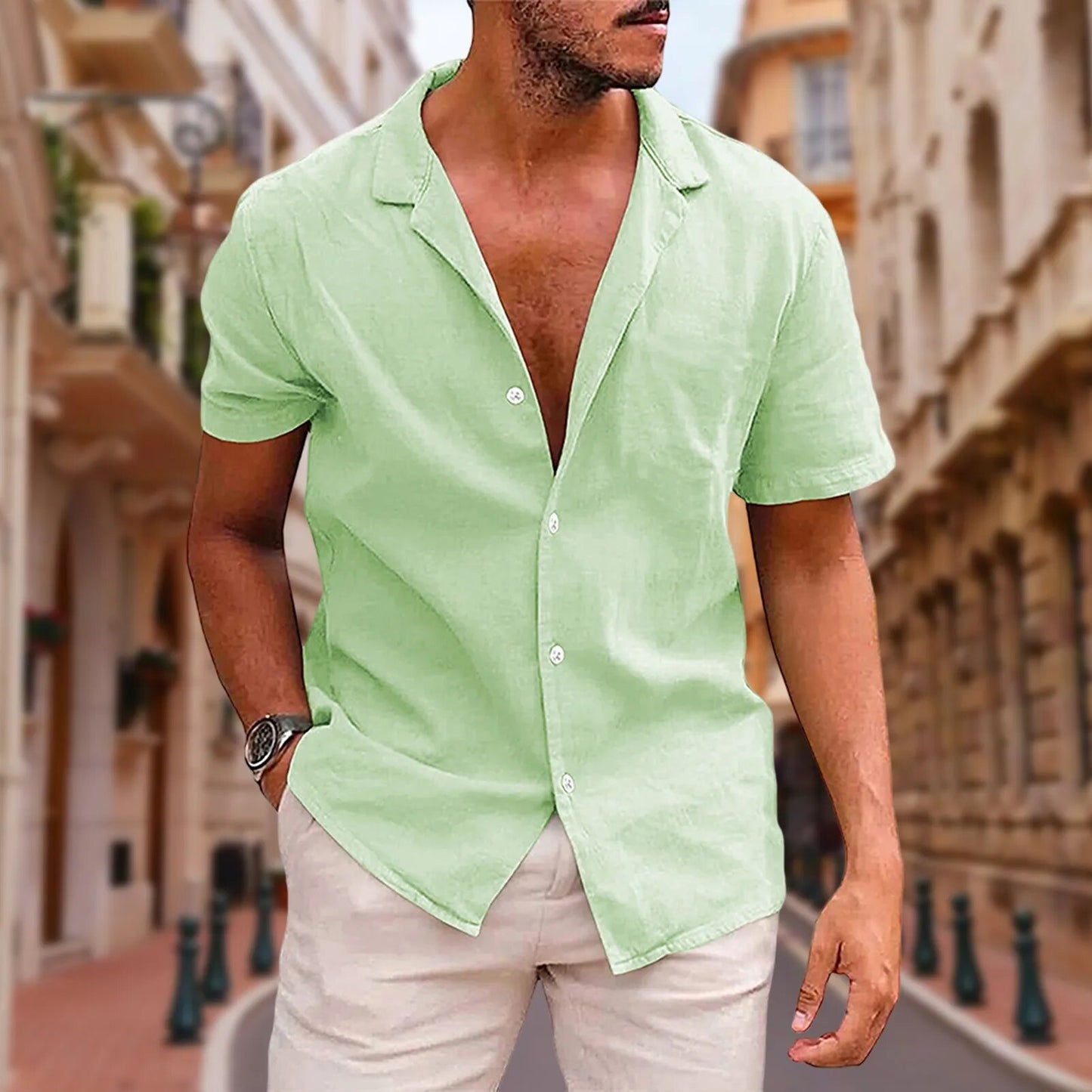 loose mens cotton shirt