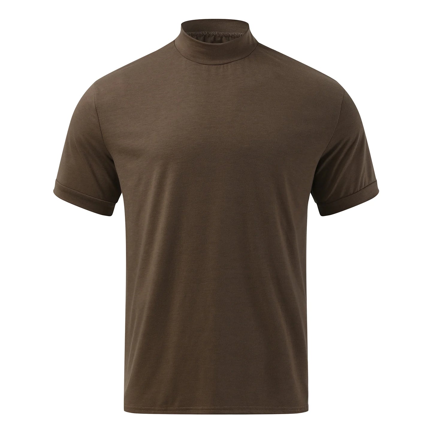 high neck short sleeve shirt