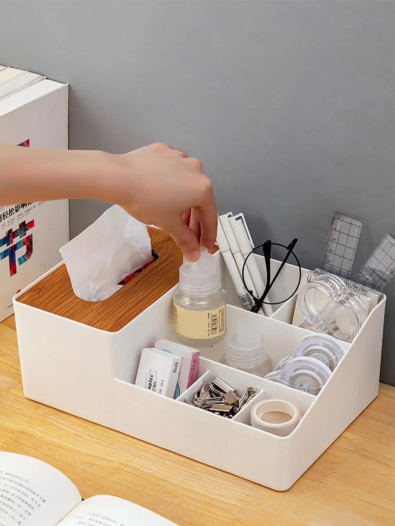 tissue box organizer