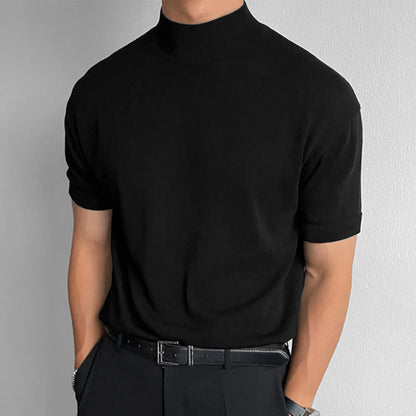 high neck short sleeve shirt