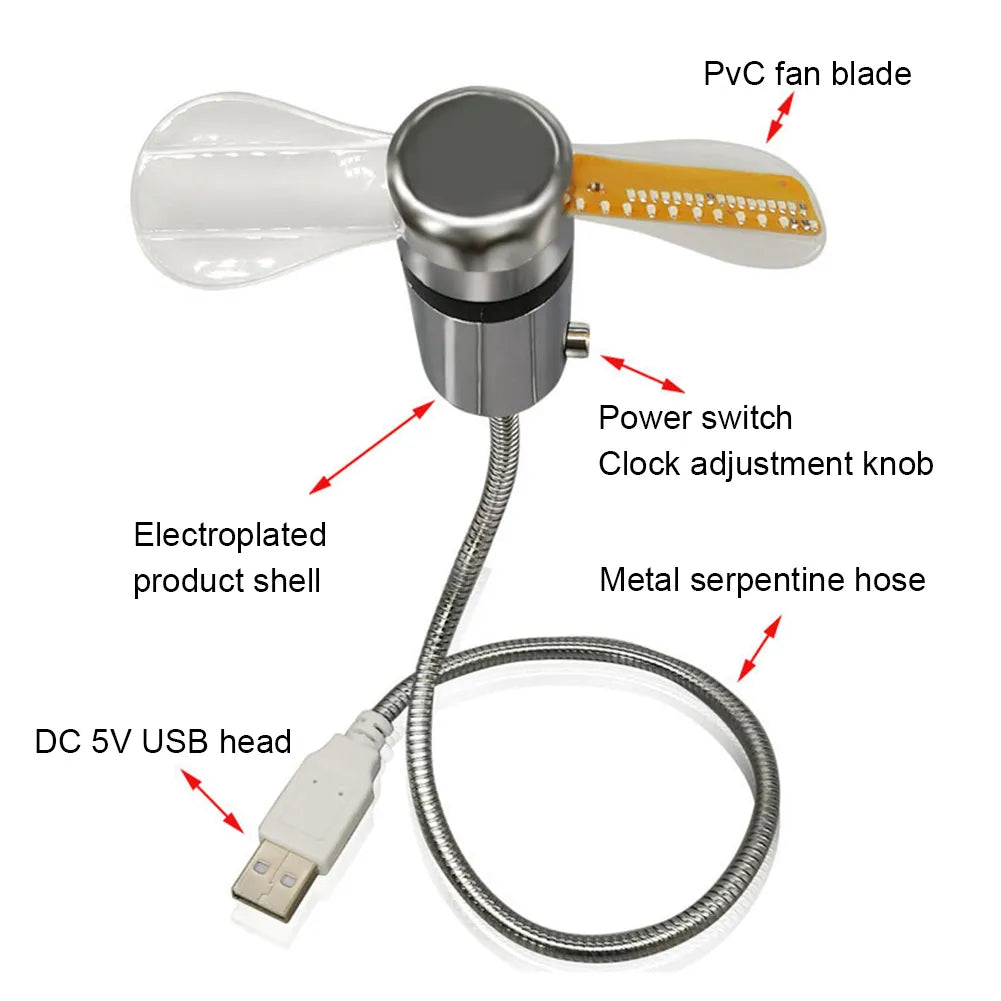 usb fan clock